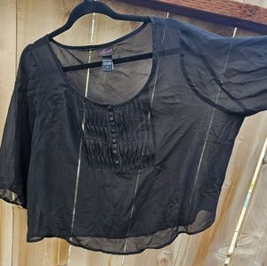 Torrid Sheer Crop Blouse size 0x